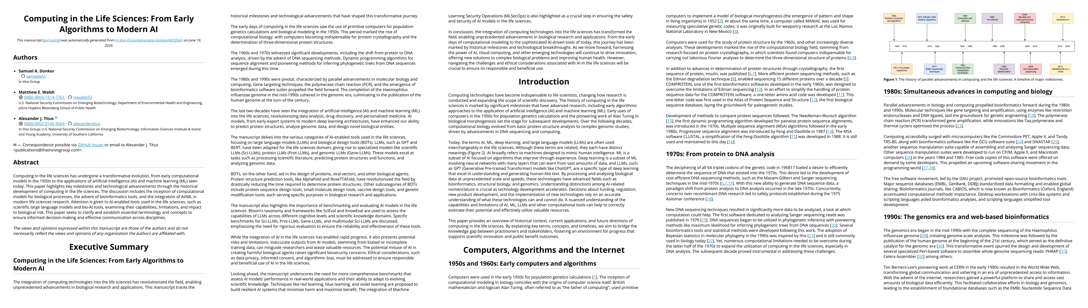 Thumbnail for Computing in the Life Sciences: From Early Algorithms to Modern AI