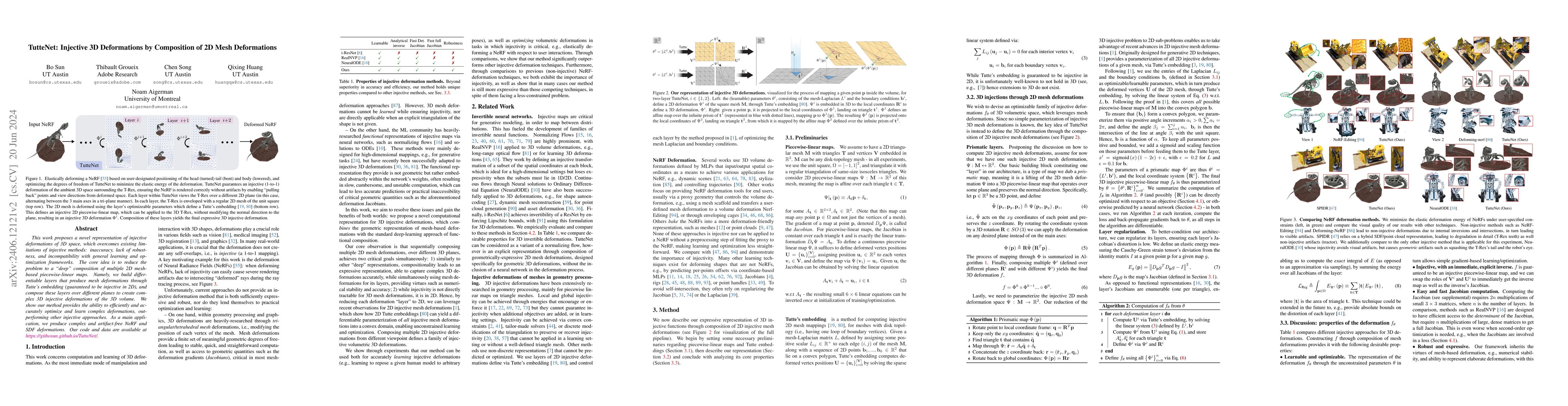 Thumbnail for TutteNet: Injective 3D Deformations by Composition of 2D Mesh
  Deformations
