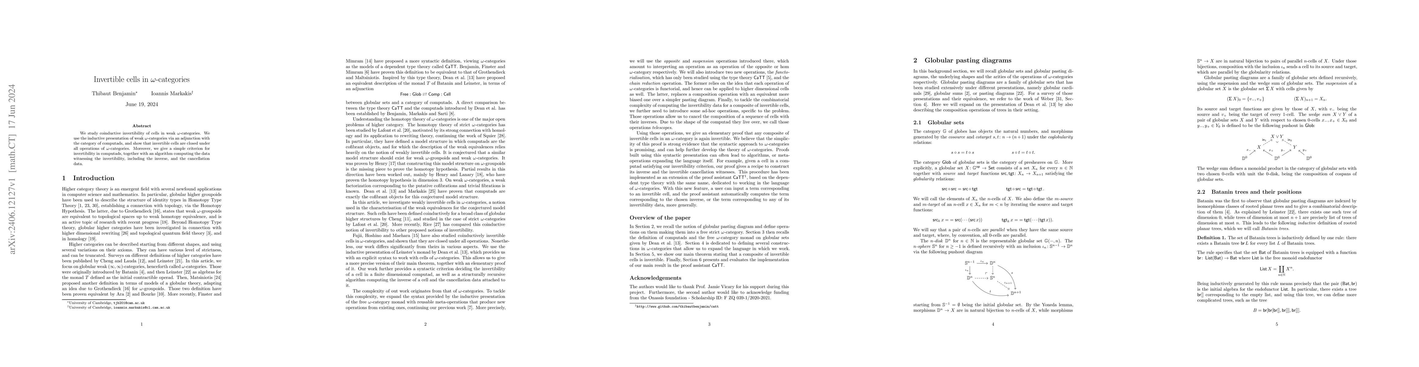 Thumbnail for Invertible cells in $\omega$-categories