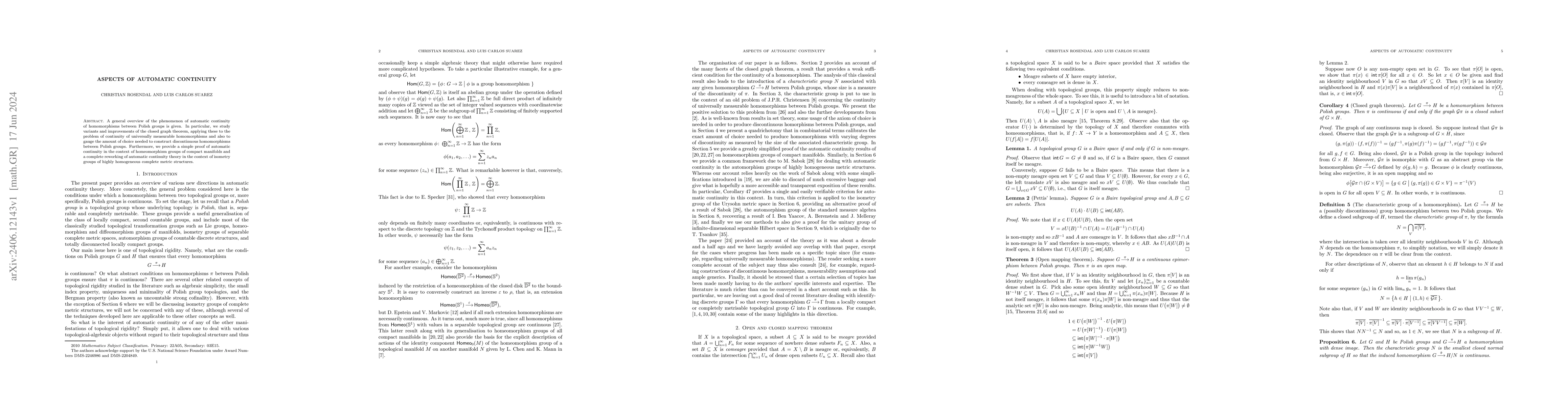 Thumbnail for Aspects of automatic continuity