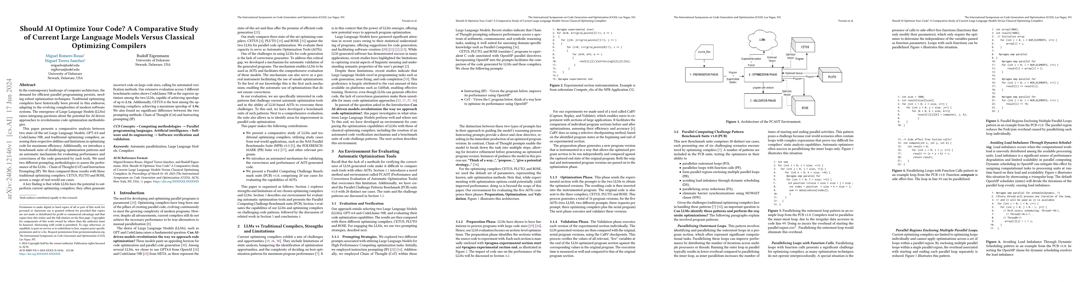 Thumbnail for Should AI Optimize Your Code? A Comparative Study of Current Large
  Language Models Versus Classical Optimizing Compilers