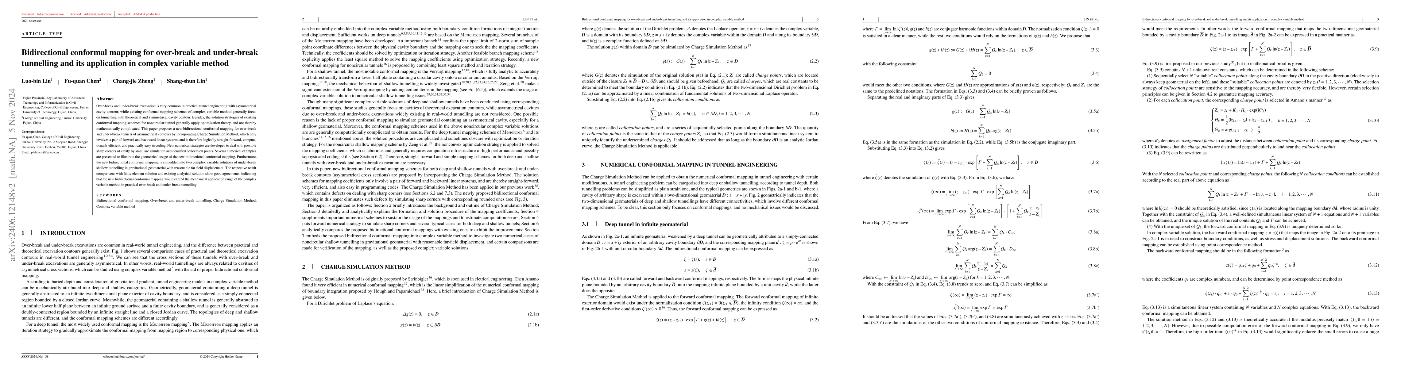 Thumbnail for Complex variable solution on noncircular and asymmetrical tunnelling
  embedded by bidirectional conformal mapping incorporating Charge Simulation
  Method