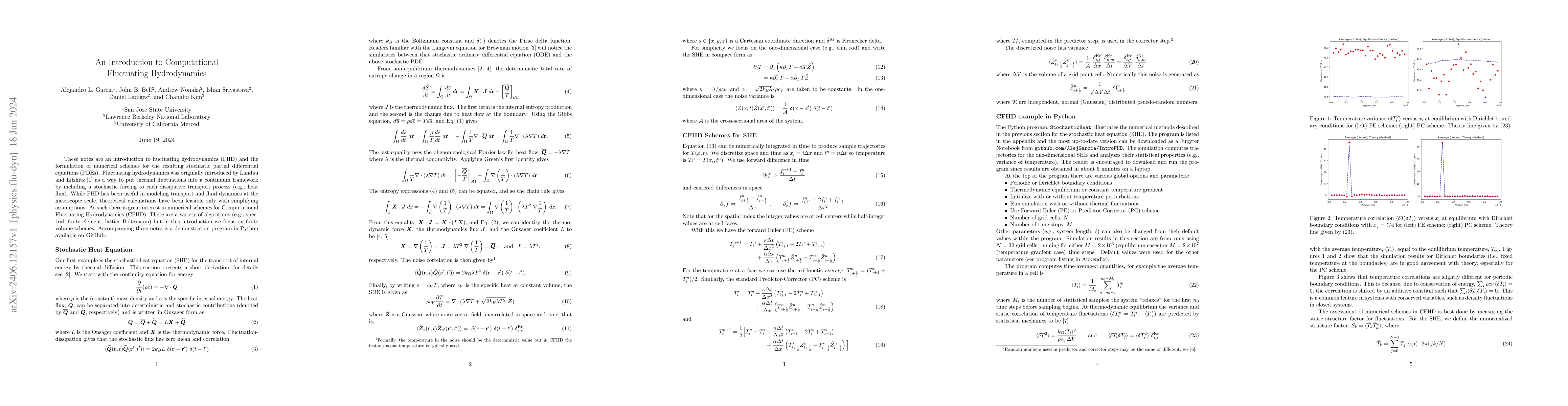 Thumbnail for An Introduction to Computational Fluctuating Hydrodynamics