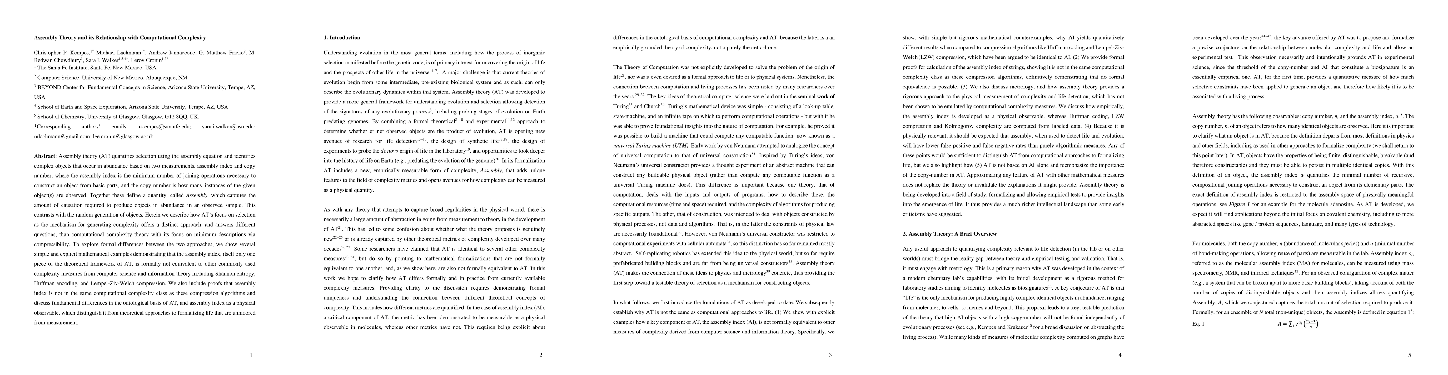Thumbnail for Assembly Theory and its Relationship with Computational Complexity