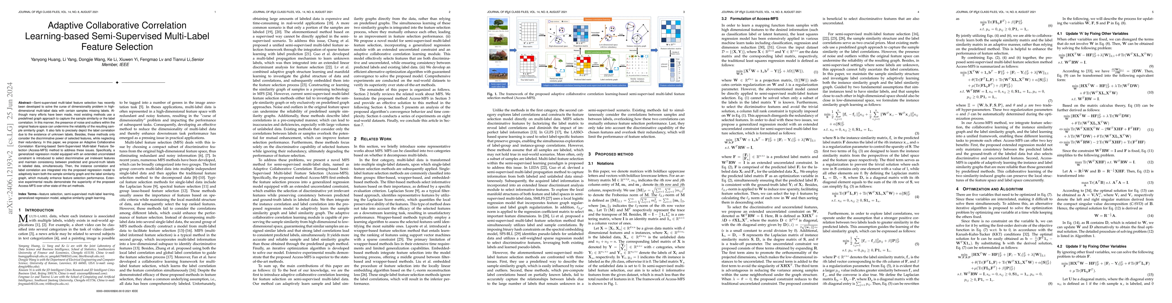 Thumbnail for Adaptive Collaborative Correlation Learning-based Semi-Supervised
  Multi-Label Feature Selection