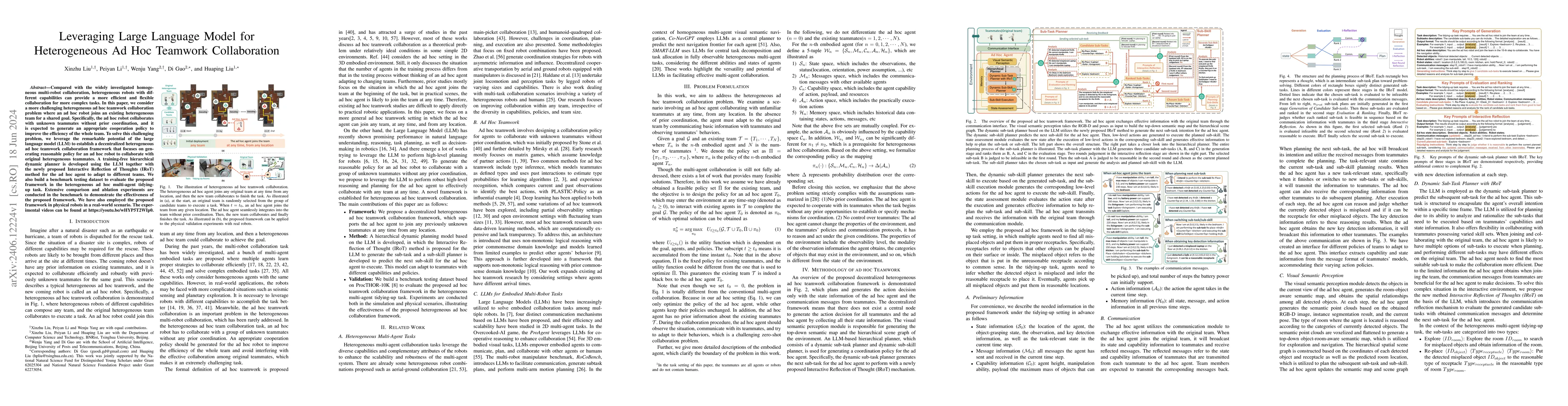 Thumbnail for Leveraging Large Language Model for Heterogeneous Ad Hoc Teamwork
  Collaboration