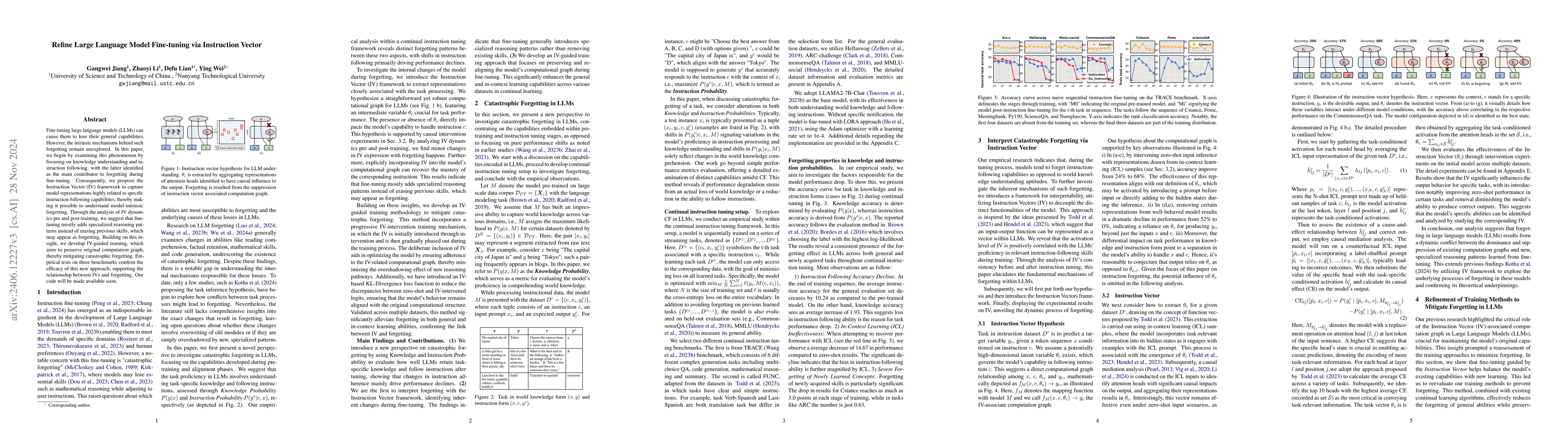 Thumbnail for Interpretable Catastrophic Forgetting of Large Language Model
  Fine-tuning via Instruction Vector