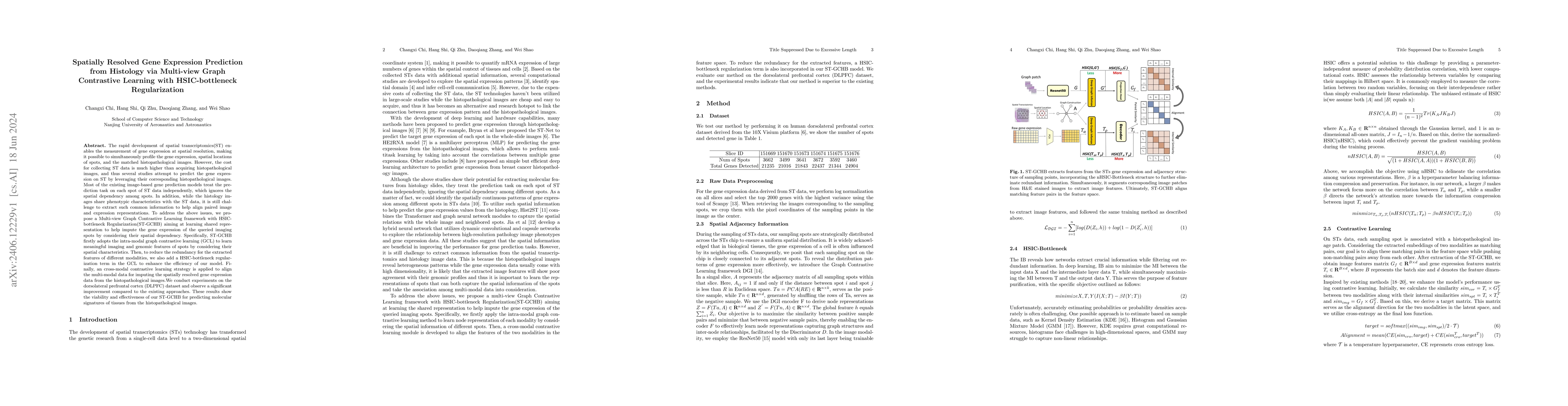Thumbnail for Spatially Resolved Gene Expression Prediction from Histology via
  Multi-view Graph Contrastive Learning with HSIC-bottleneck Regularization