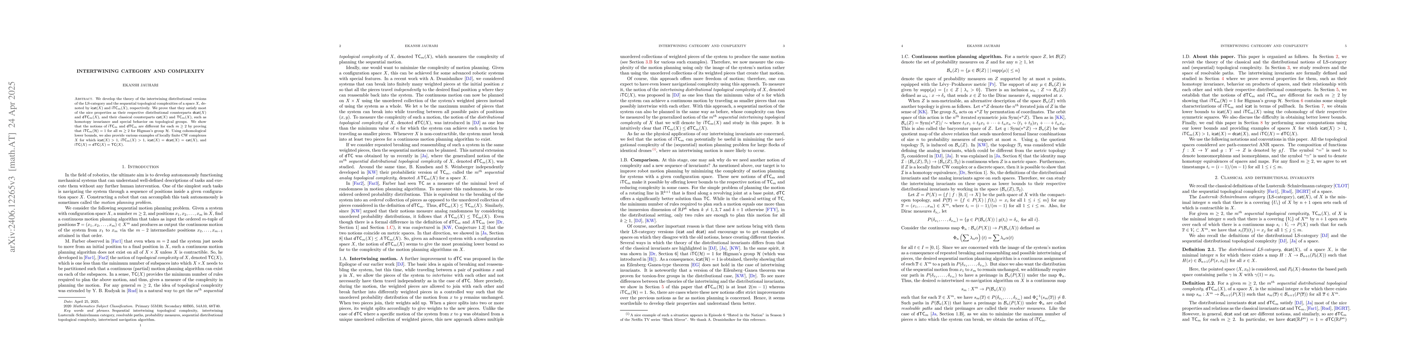 Thumbnail for Intertwining category and complexity