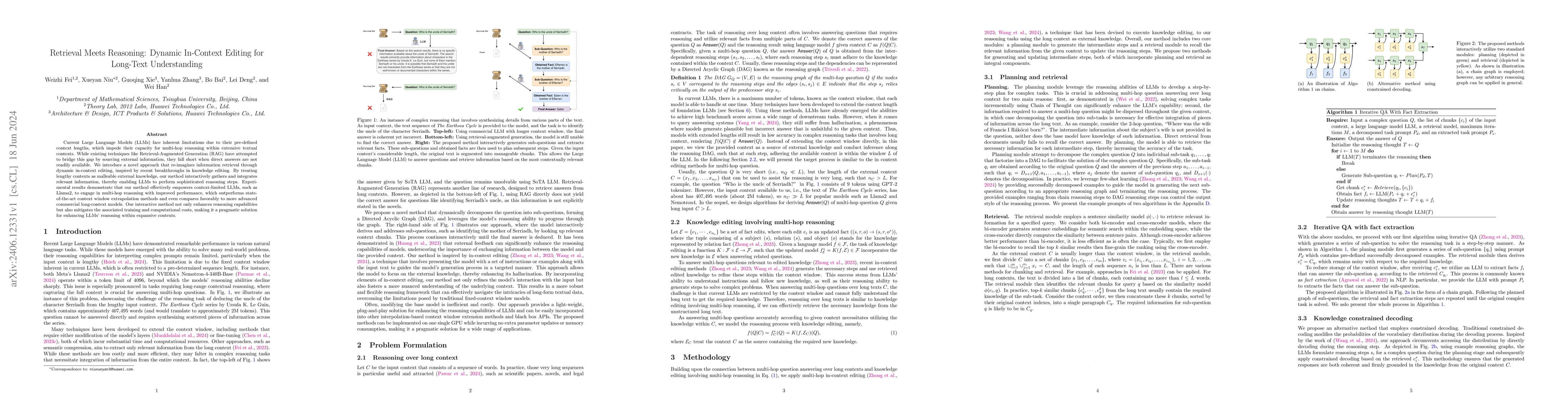 Thumbnail for Retrieval Meets Reasoning: Dynamic In-Context Editing for Long-Text
  Understanding