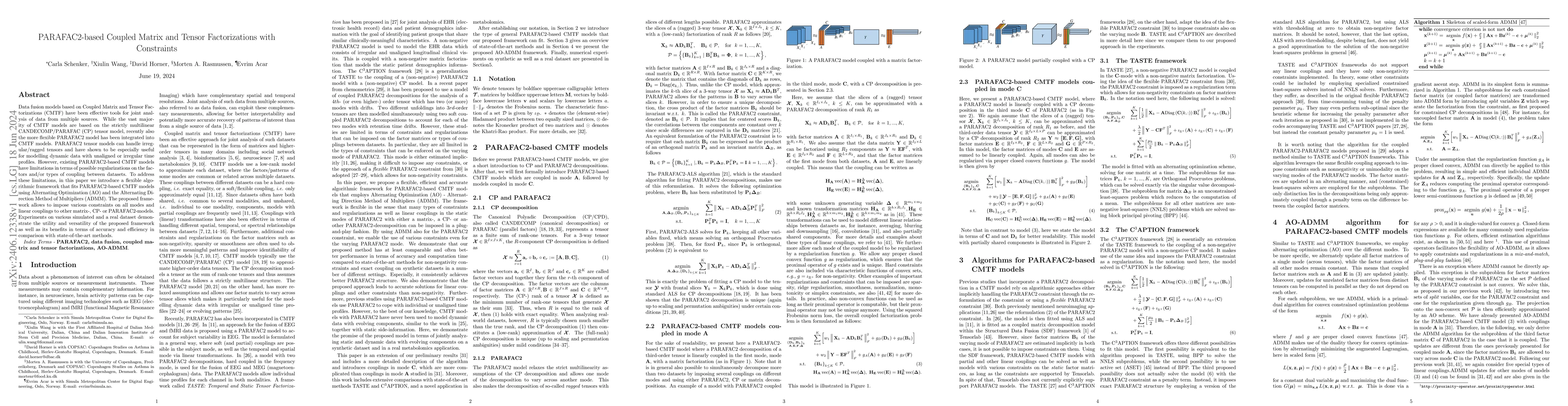 Thumbnail for PARAFAC2-based Coupled Matrix and Tensor Factorizations with Constraints