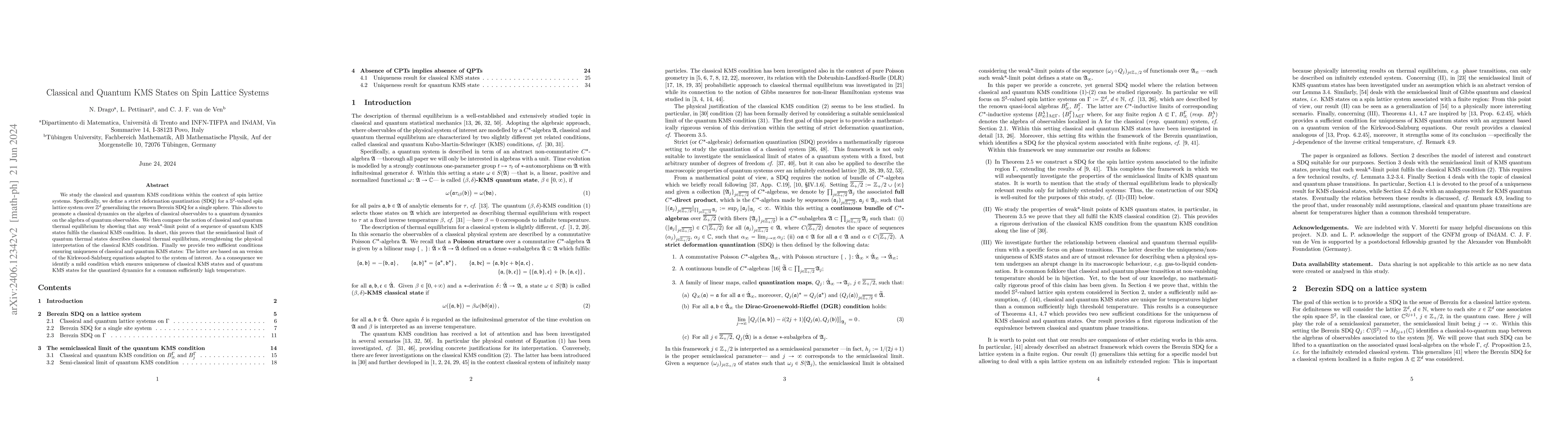 Thumbnail for Classical and quantum KMS states on spin lattice systems