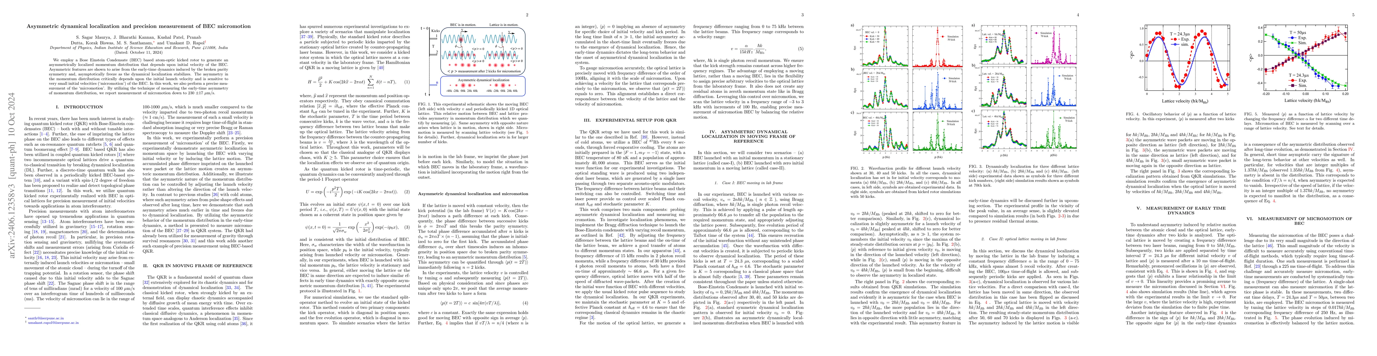 Thumbnail for Asymmetric dynamical localization and precision measurement of BEC
  micromotion