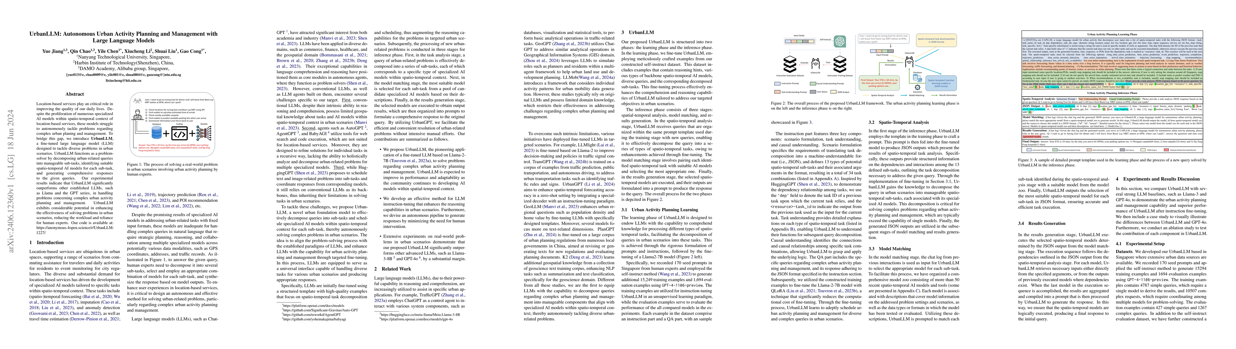 Thumbnail for UrbanLLM: Autonomous Urban Activity Planning and Management with Large
  Language Models