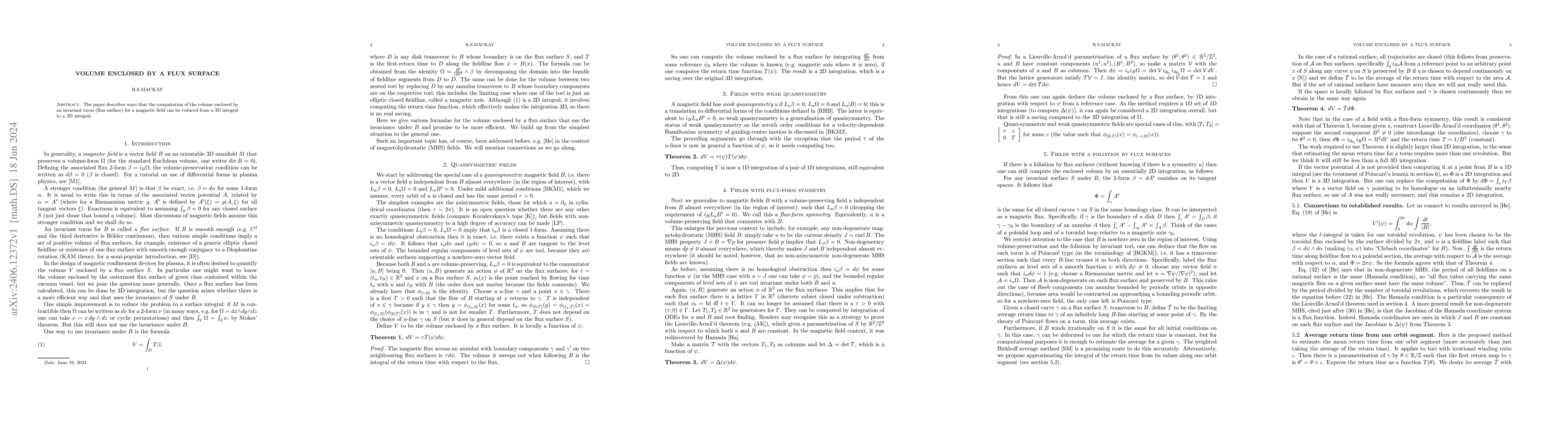 Thumbnail for Volume enclosed by a flux surface