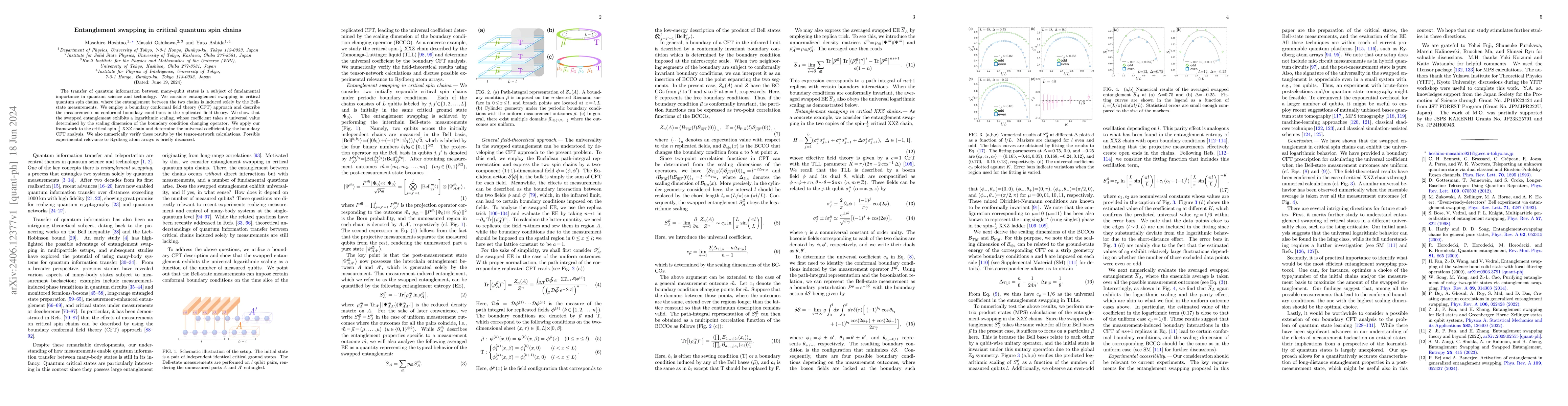 Thumbnail for Entanglement swapping in critical quantum spin chains