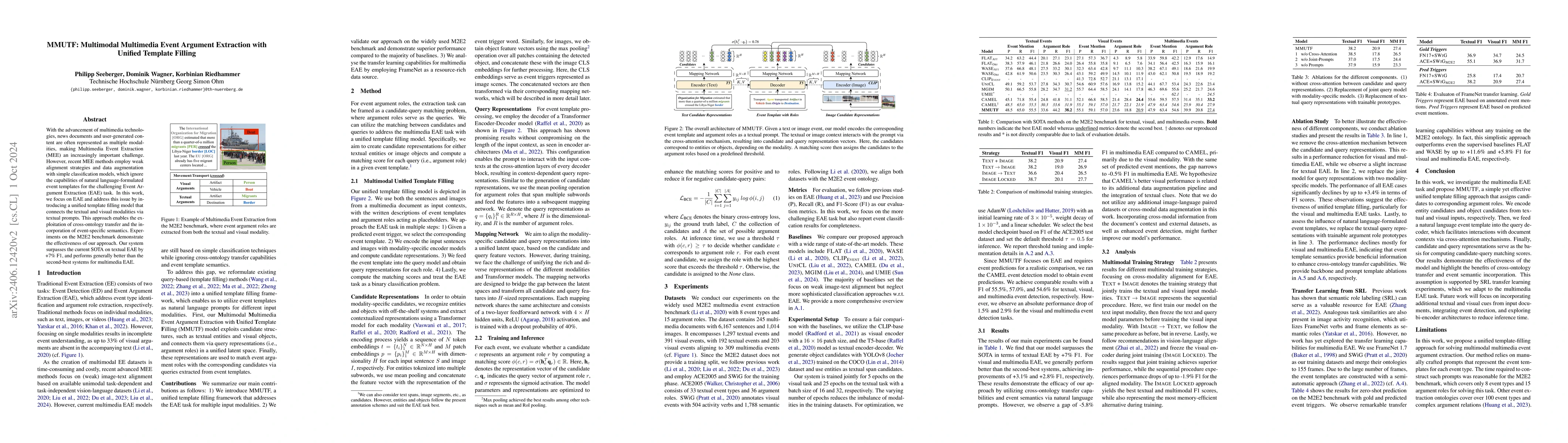 Thumbnail for MMUTF: Multimodal Multimedia Event Argument Extraction with Unified
  Template Filling