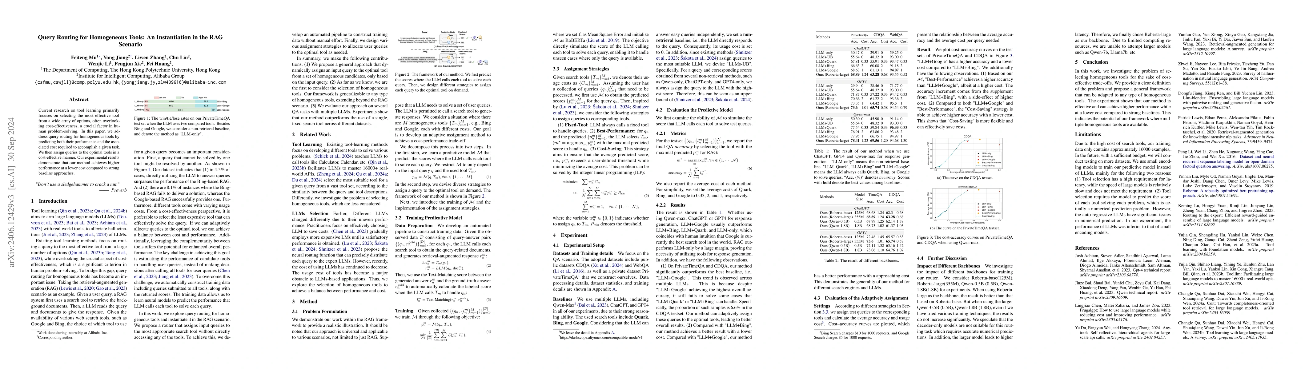 Thumbnail for Adaptive Selection for Homogeneous Tools: An Instantiation in the RAG
  Scenario