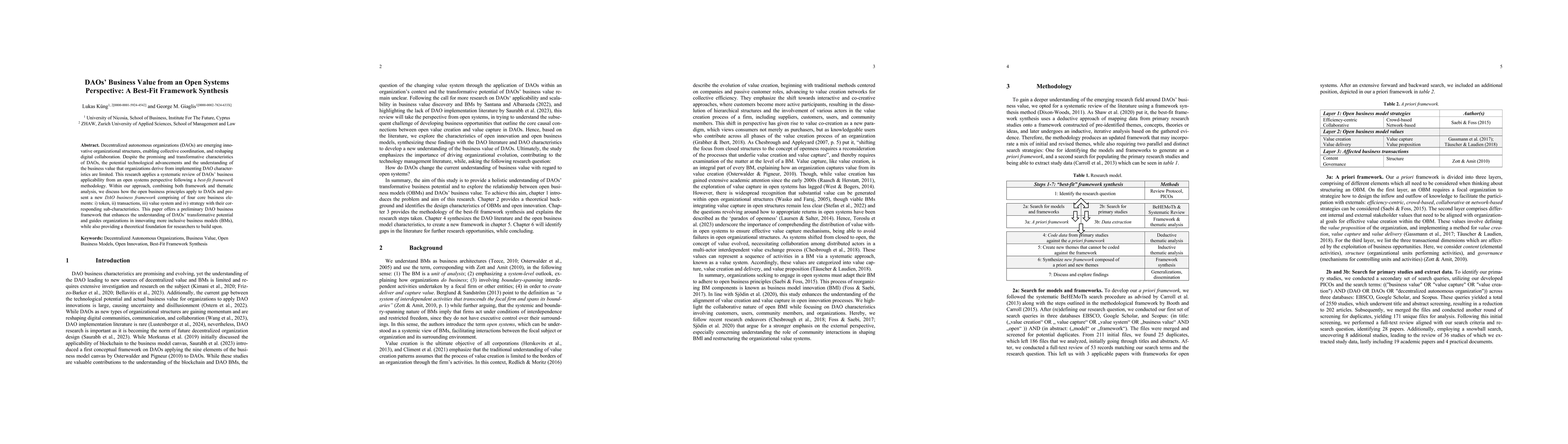 Thumbnail for DAOs' Business Value from an Open Systems Perspective: A Best-Fit
  Framework Synthesis