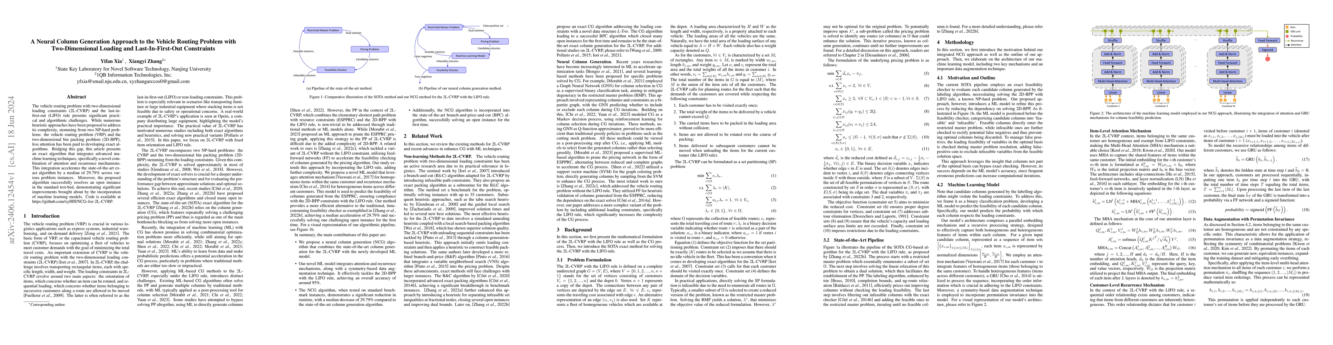 Thumbnail for A Neural Column Generation Approach to the Vehicle Routing Problem with
  Two-Dimensional Loading and Last-In-First-Out Constraints