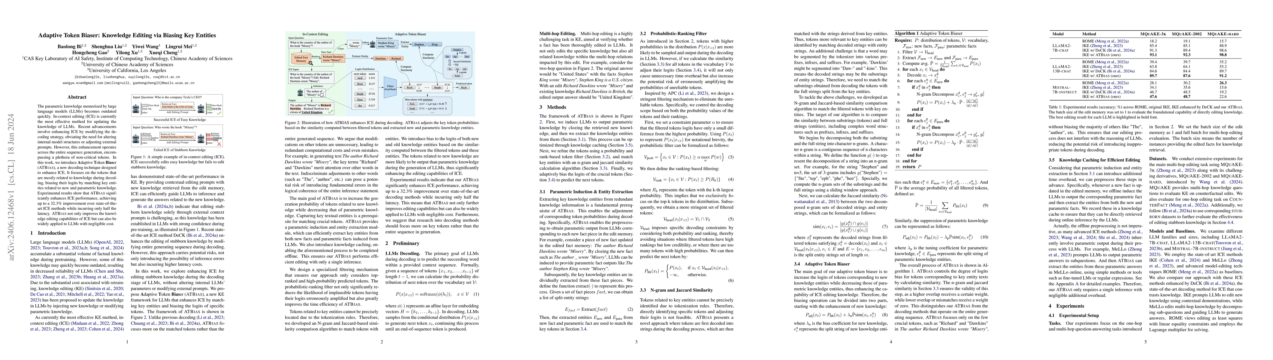 Thumbnail for Adaptive Token Biaser: Knowledge Editing via Biasing Key Entities
