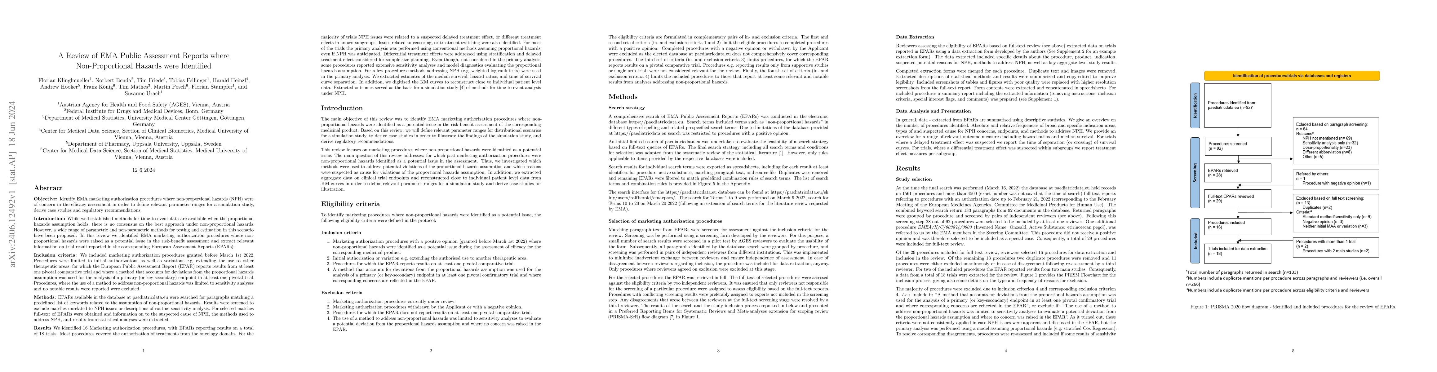 Thumbnail for A Review of EMA Public Assessment Reports where Non-Proportional Hazards
  were Identified