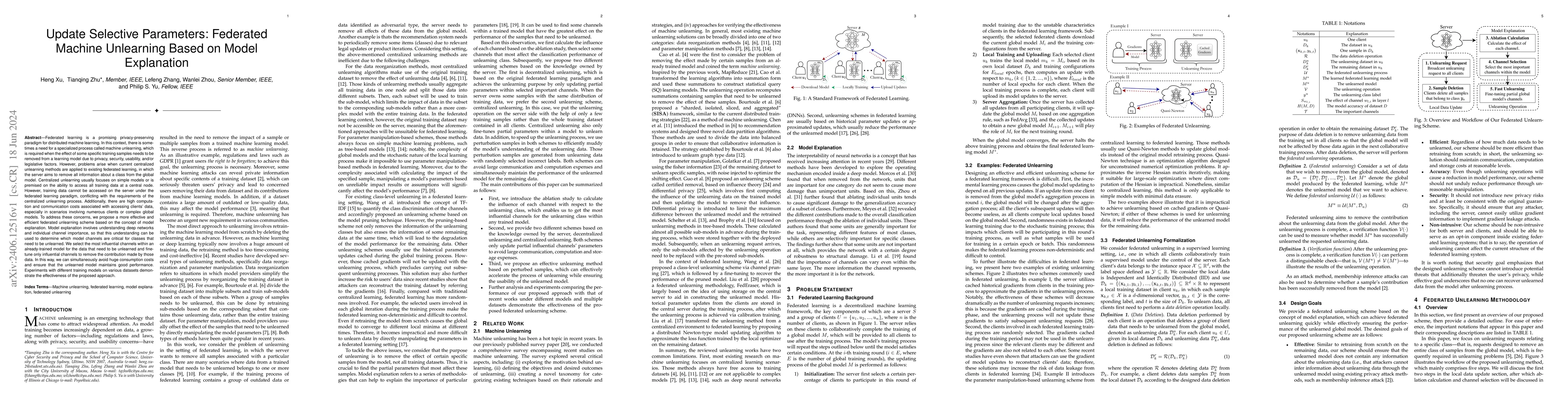 Thumbnail for Update Selective Parameters: Federated Machine Unlearning Based on Model
  Explanation