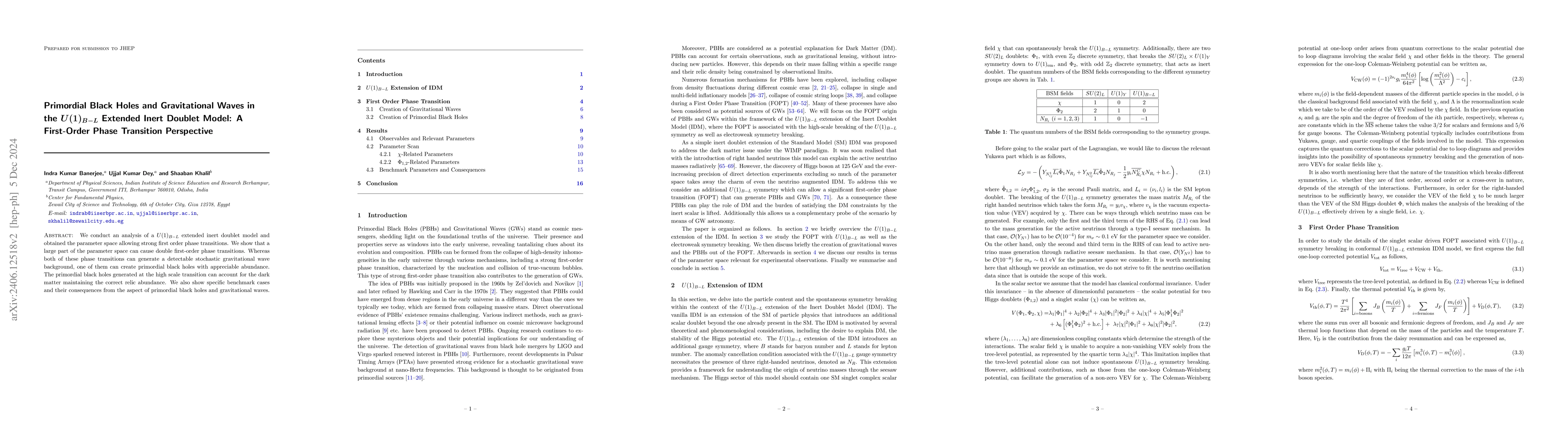 Thumbnail for Primordial Black Holes and Gravitational Waves in the $U(1)_{B-L}$
  Extended Inert Doublet Model: A First-Order Phase Transition Perspective