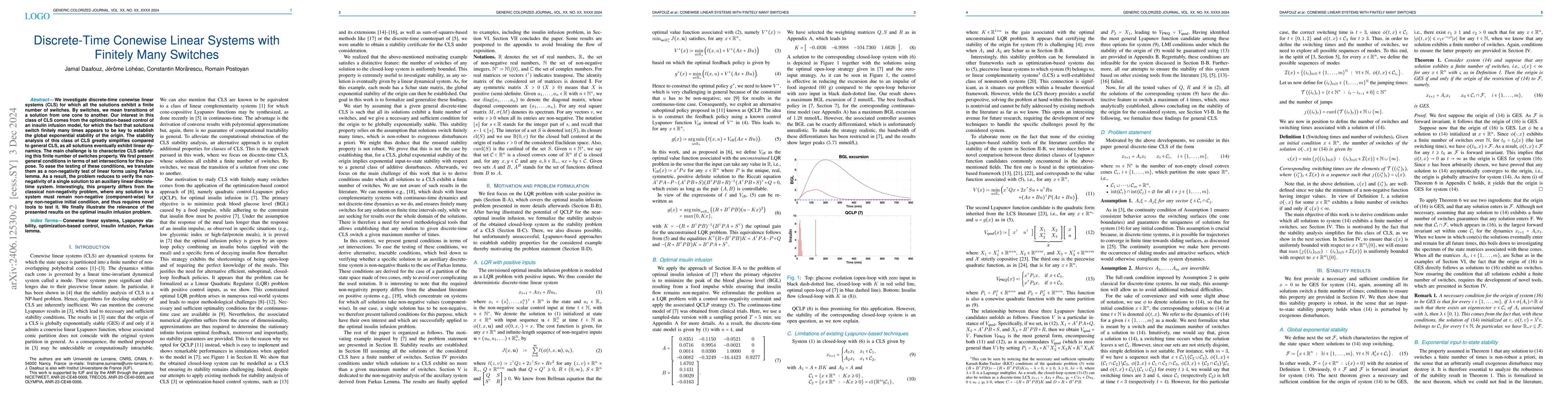 Thumbnail for Discrete-Time Conewise Linear Systems with Finitely Many Switches