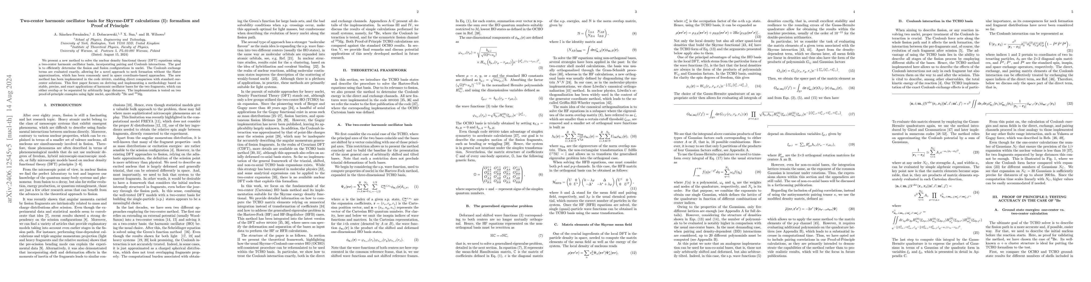 Thumbnail for Two-center harmonic oscillator basis for Skyrme-DFT calculations (I):
  formalism and Proof of Principle