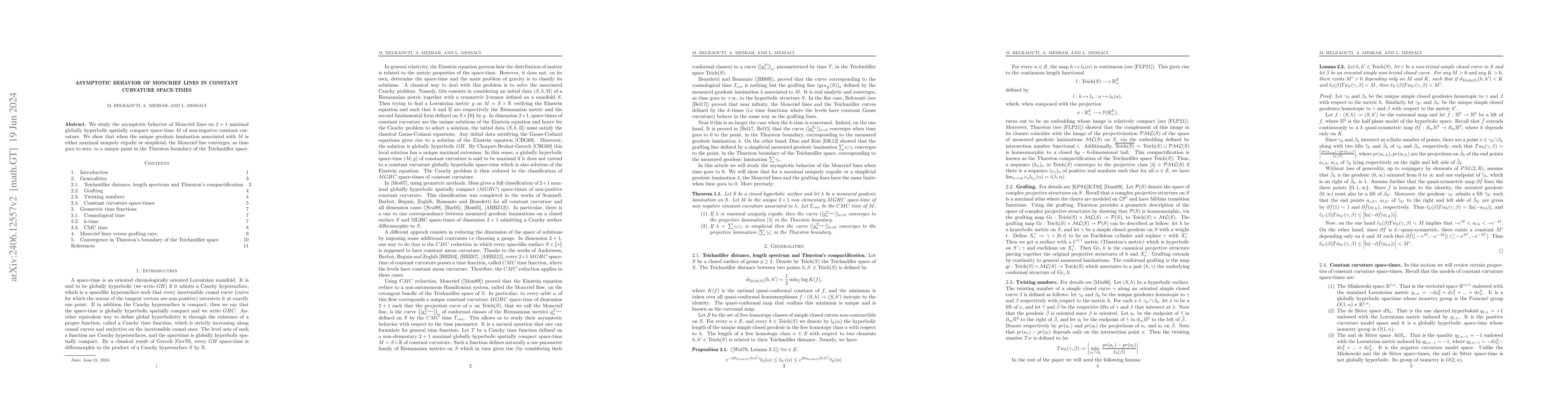 Thumbnail for Asymptotic behavior of Moncrief Lines in constant curvature space-times