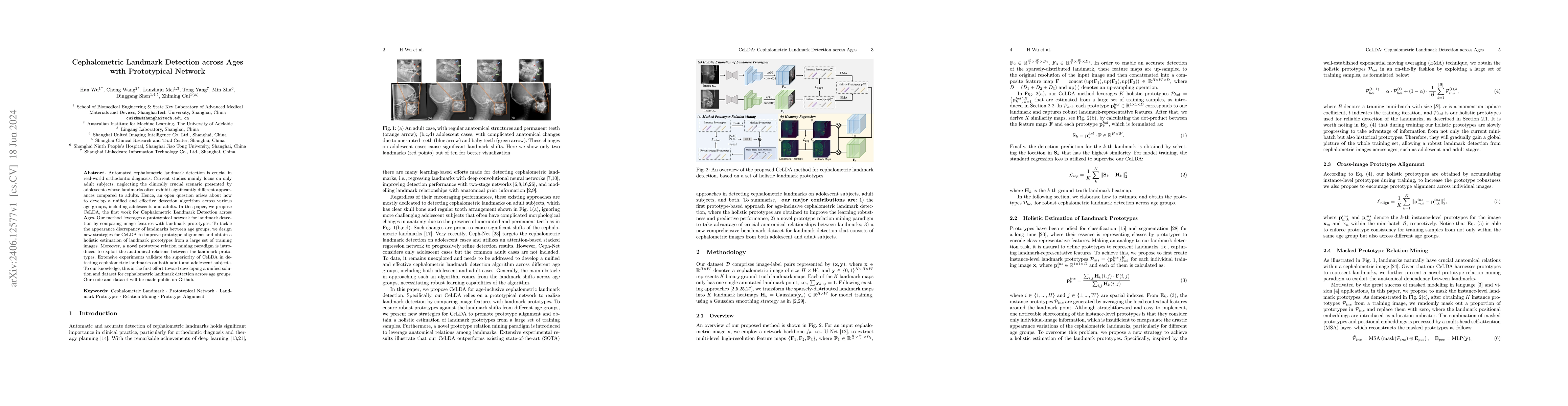 Thumbnail for Cephalometric Landmark Detection across Ages with Prototypical Network