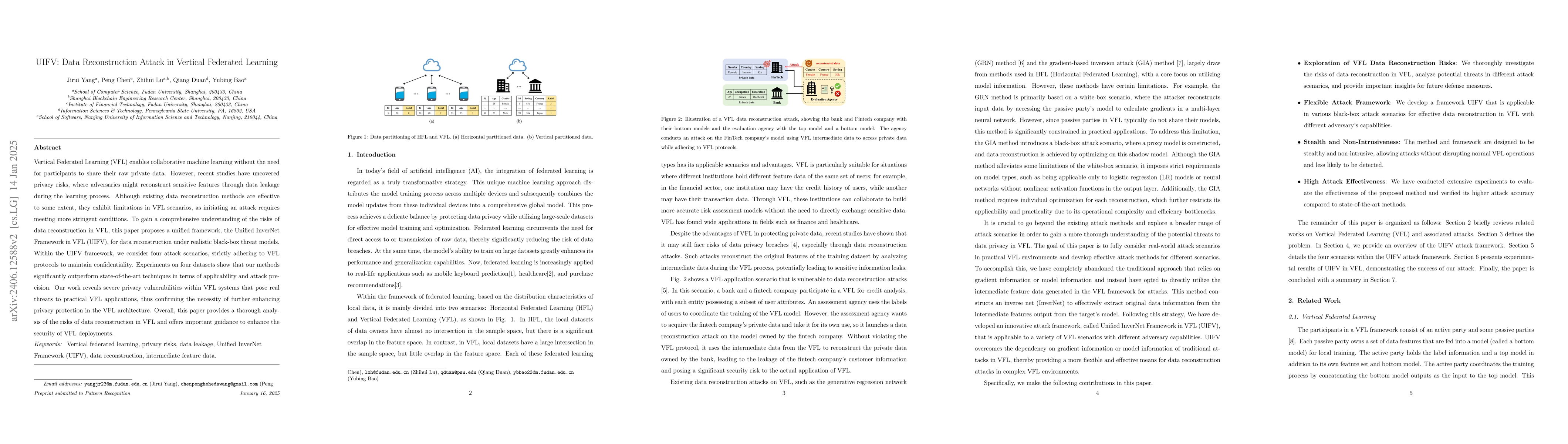 Thumbnail for UIFV: Data Reconstruction Attack in Vertical Federated Learning