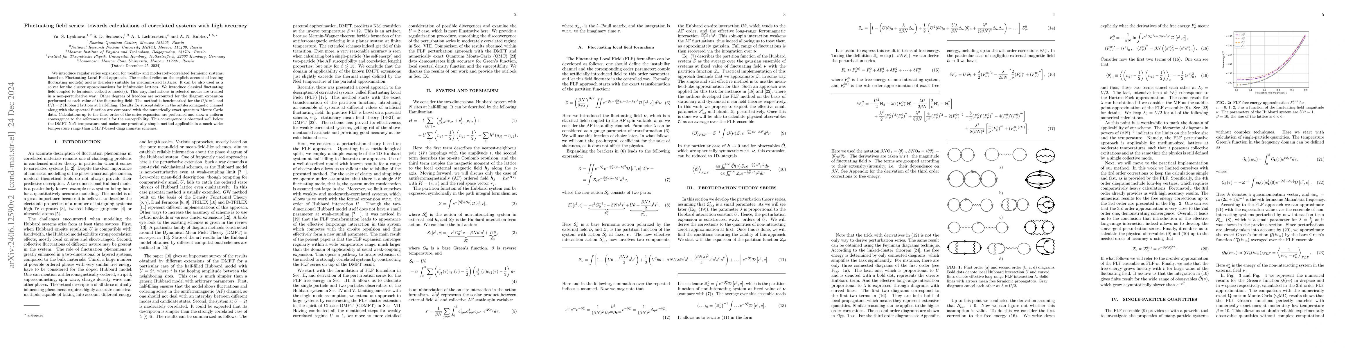 Thumbnail for Fluctuating field series: towards calculations of correlated systems
  with high accuracy