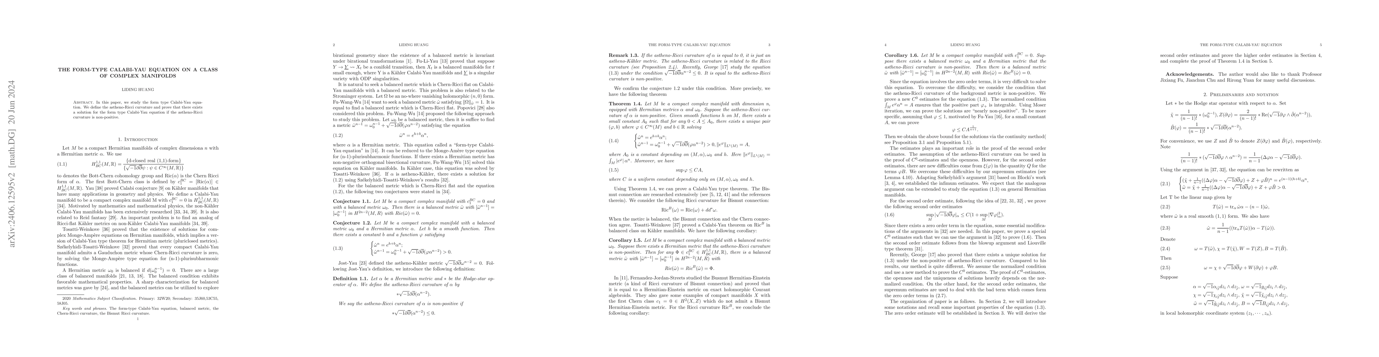 Thumbnail for The form-type Calabi-Yau equation on a class of complex manifolds
