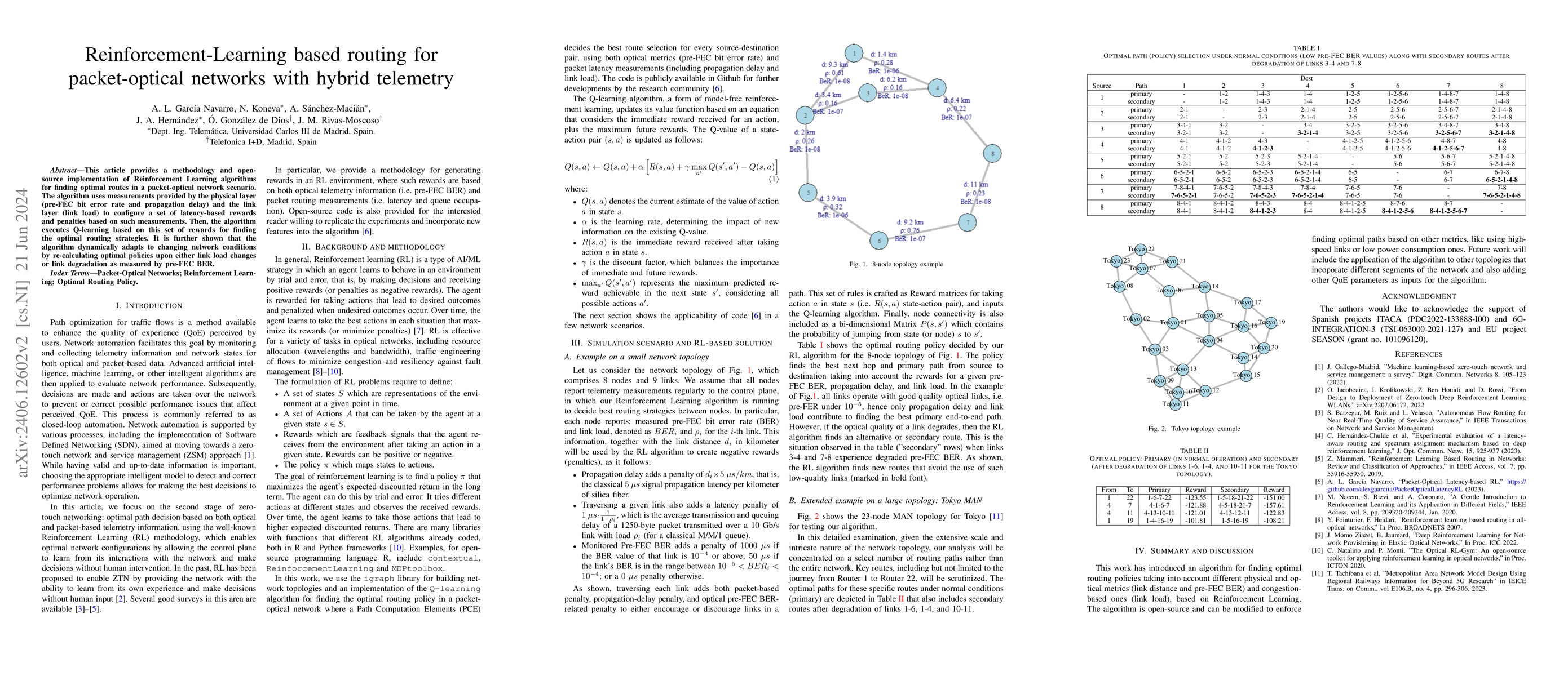 Thumbnail for Reinforcement-Learning based routing for packet-optical networks with
  hybrid telemetry