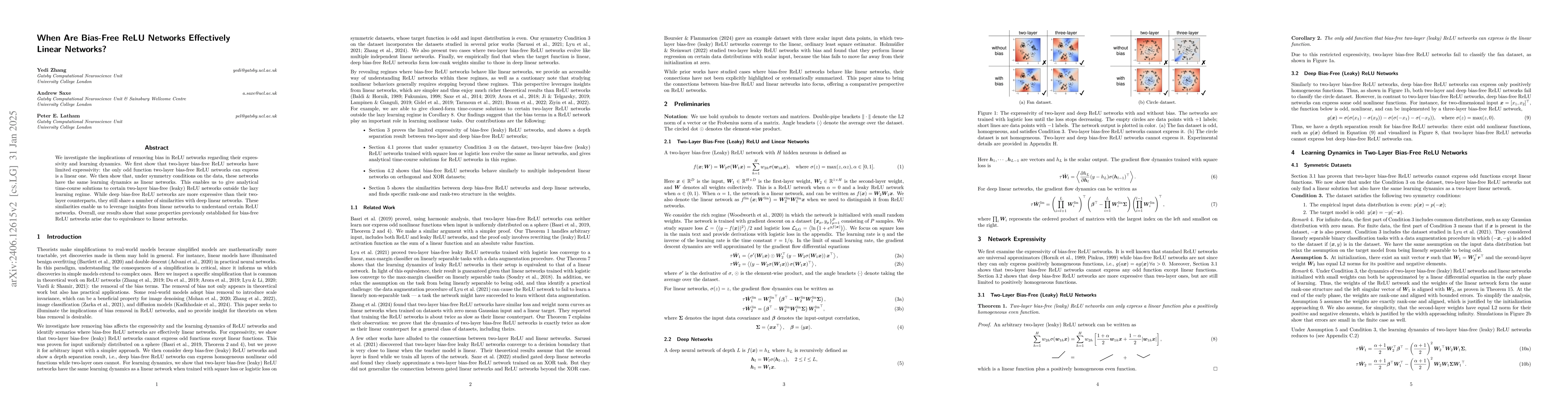 Thumbnail for When Are Bias-Free ReLU Networks Like Linear Networks?