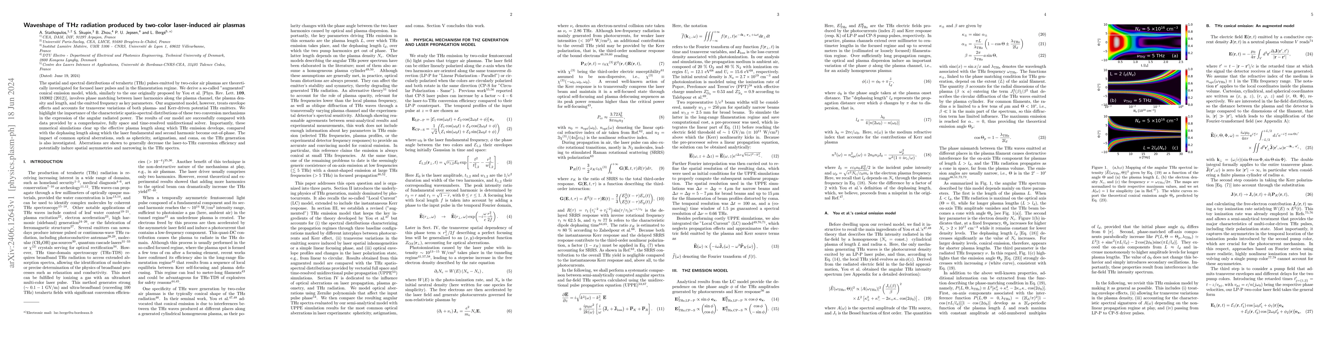 Thumbnail for Waveshape of THz radiation produced by two-color laser-induced air
  plasmas