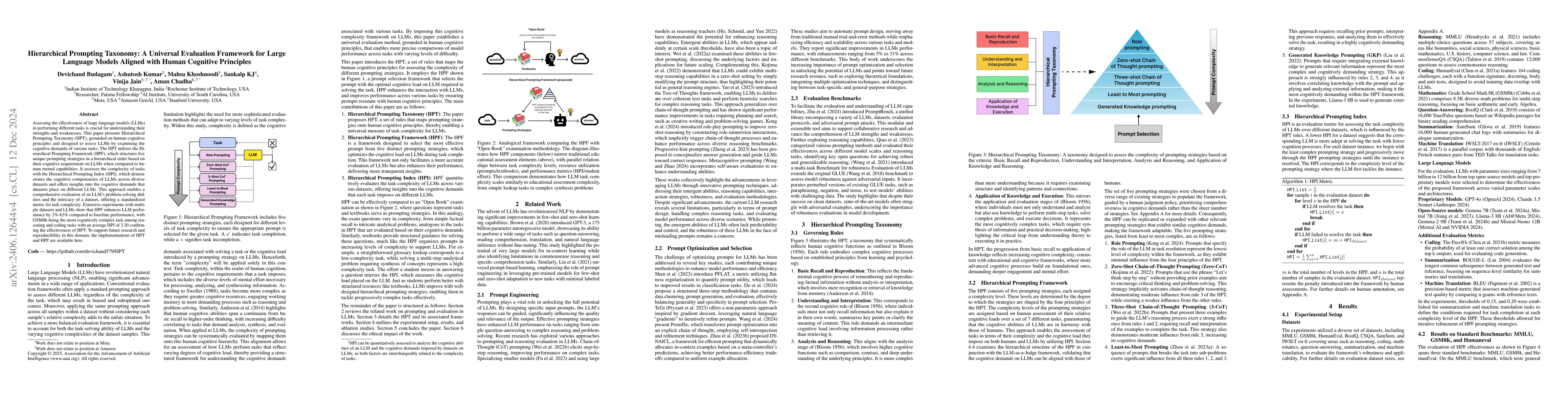 Thumbnail for Hierarchical Prompting Taxonomy: A Universal Evaluation Framework for
  Large Language Models
