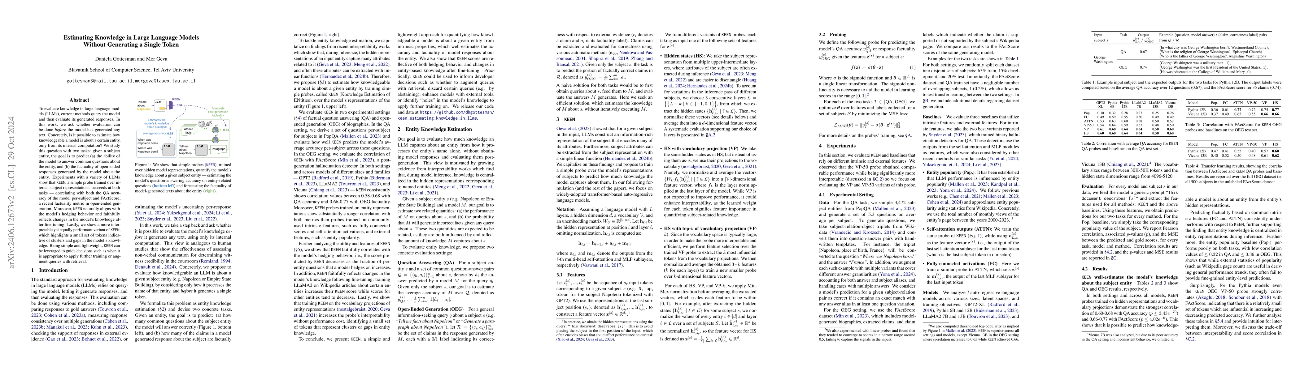 Thumbnail for Estimating Knowledge in Large Language Models Without Generating a
  Single Token