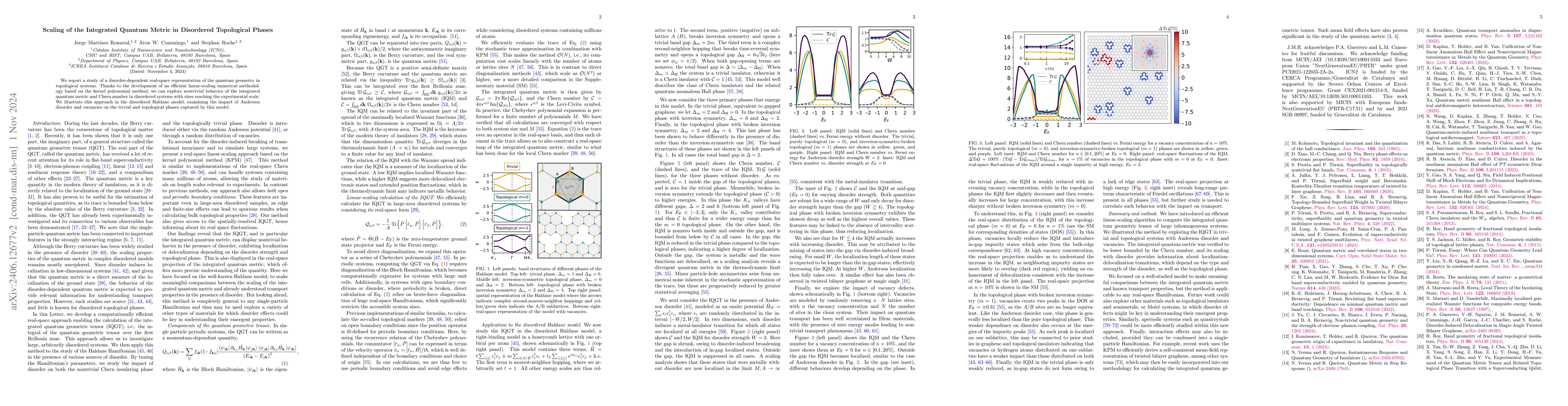 Thumbnail for Scaling of the Quantum Geometry Metrics in Disordered Topological Phases