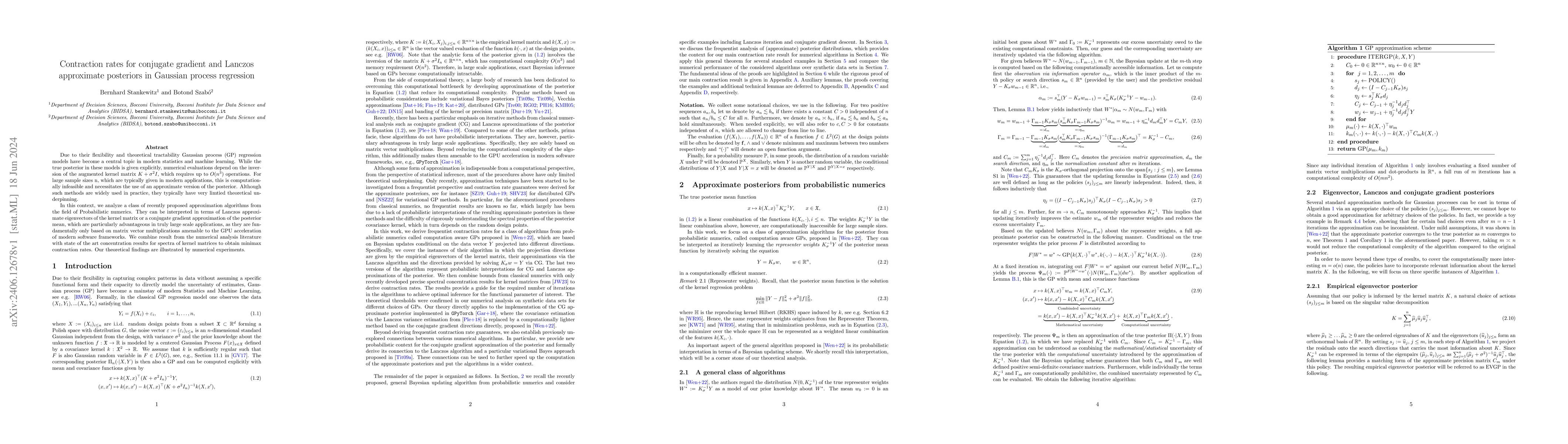 Thumbnail for Contraction rates for conjugate gradient and Lanczos approximate
  posteriors in Gaussian process regression