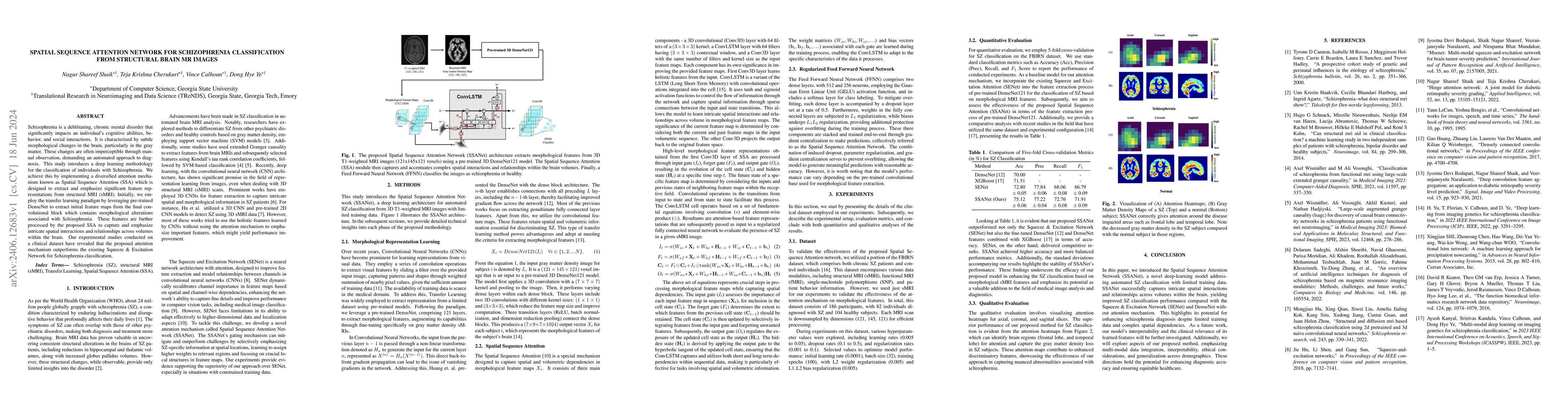 Thumbnail for Spatial Sequence Attention Network for Schizophrenia Classification from
  Structural Brain MR Images