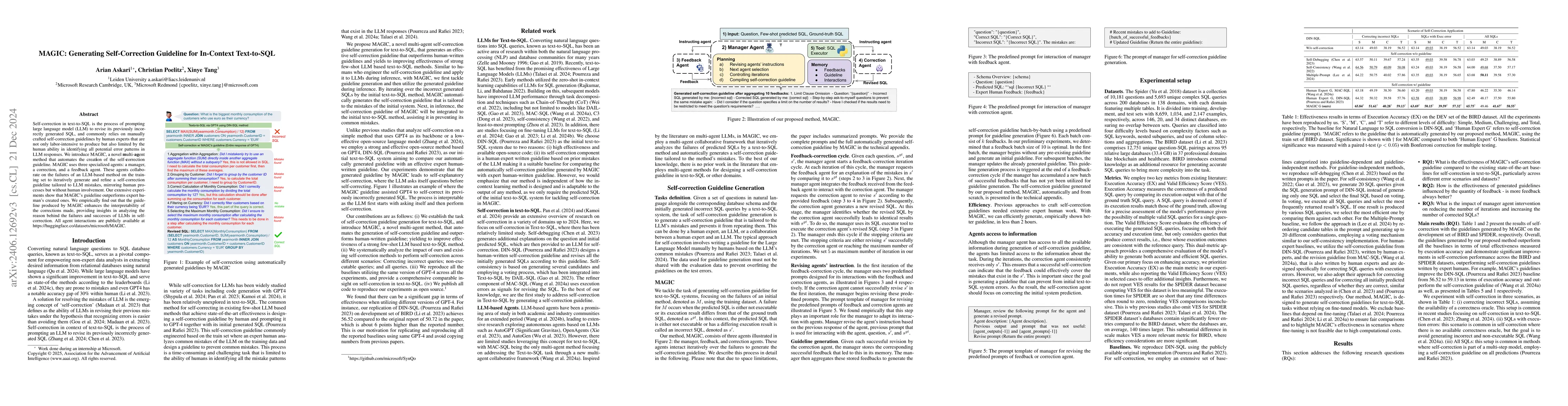 Thumbnail for MAGIC: Generating Self-Correction Guideline for In-Context Text-to-SQL