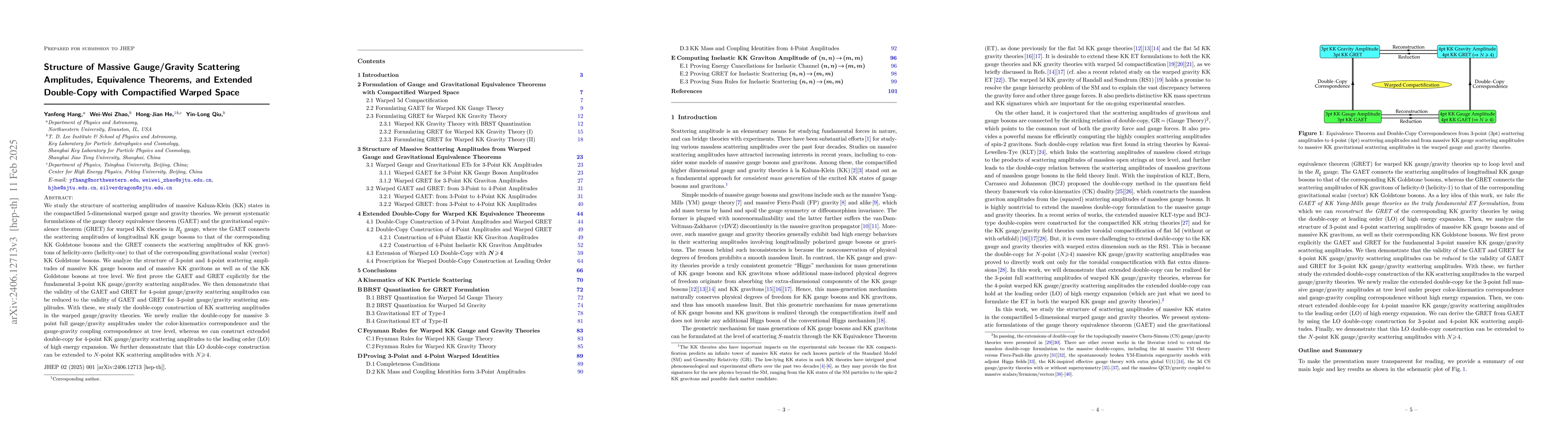 Thumbnail for Structure of Massive Gauge/Gravity Scattering Amplitudes, Equivalence
  Theorems, and Extended Double-Copy with Compactified Warped Space