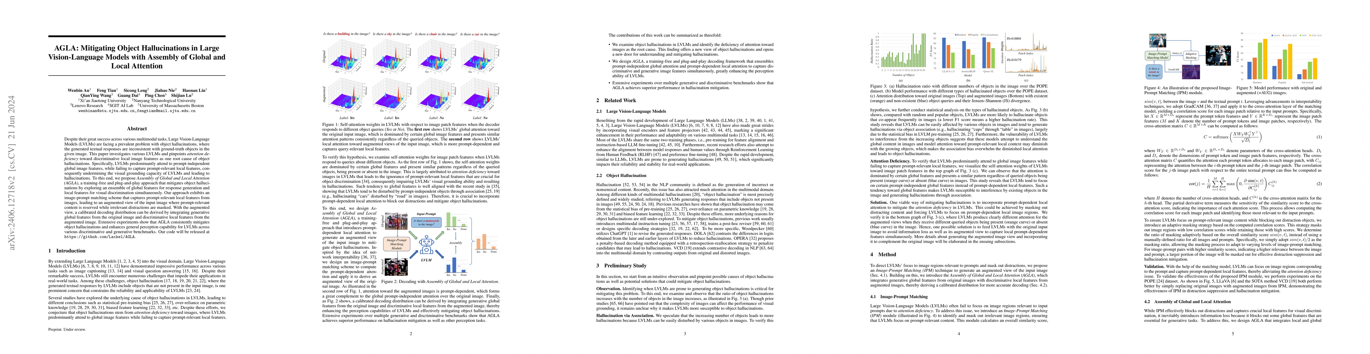 Thumbnail for AGLA: Mitigating Object Hallucinations in Large Vision-Language Models
  with Assembly of Global and Local Attention