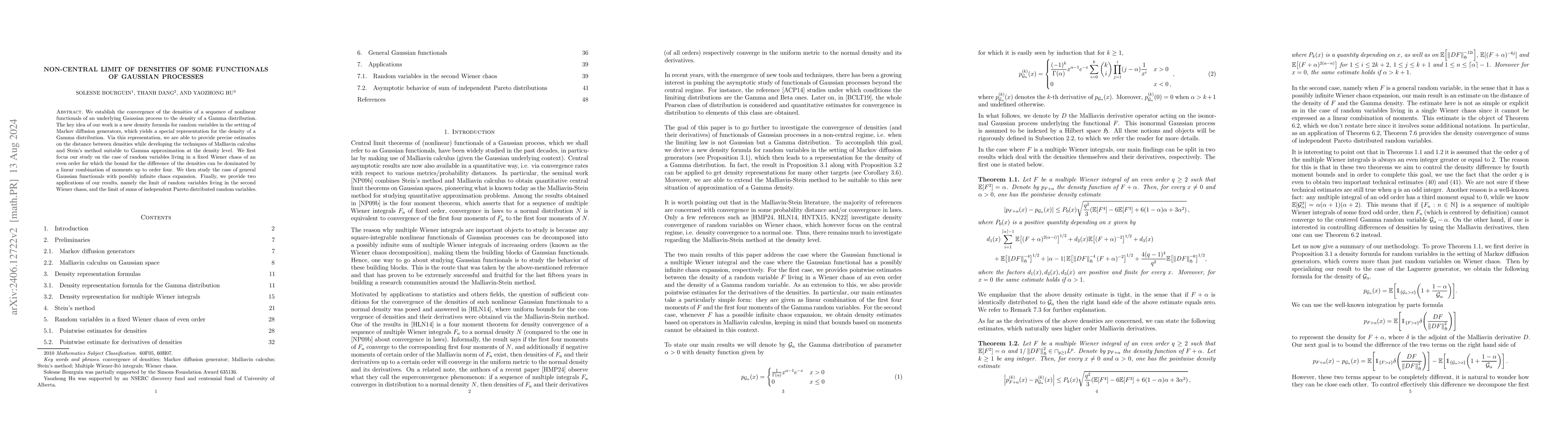 Thumbnail for Non-central limit of densities of some functionals of Gaussian processes