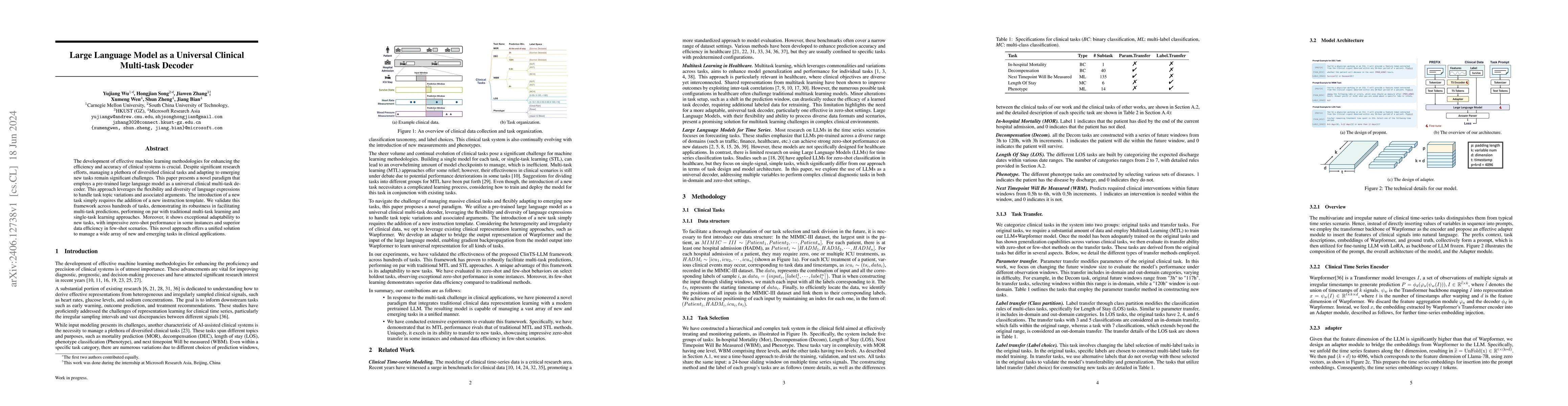 Thumbnail for Large Language Model as a Universal Clinical Multi-task Decoder