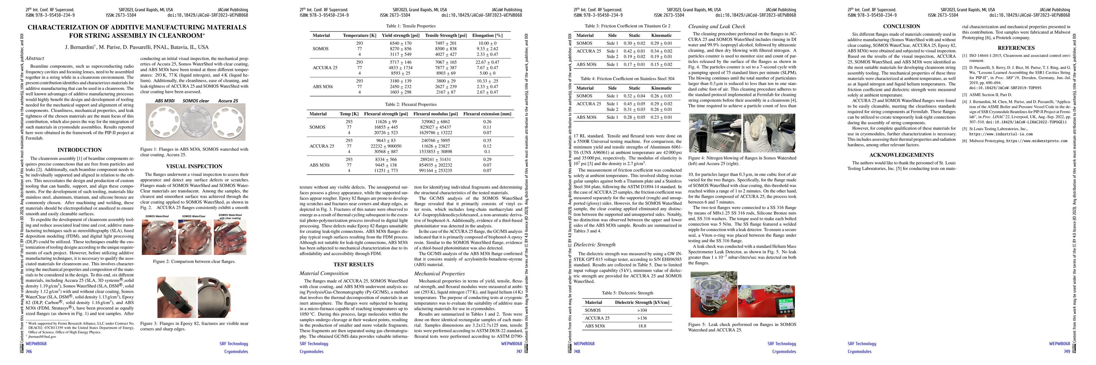 Thumbnail for Characterization of Additive Manufacturing Materials for String Assembly
  in Cleanroom