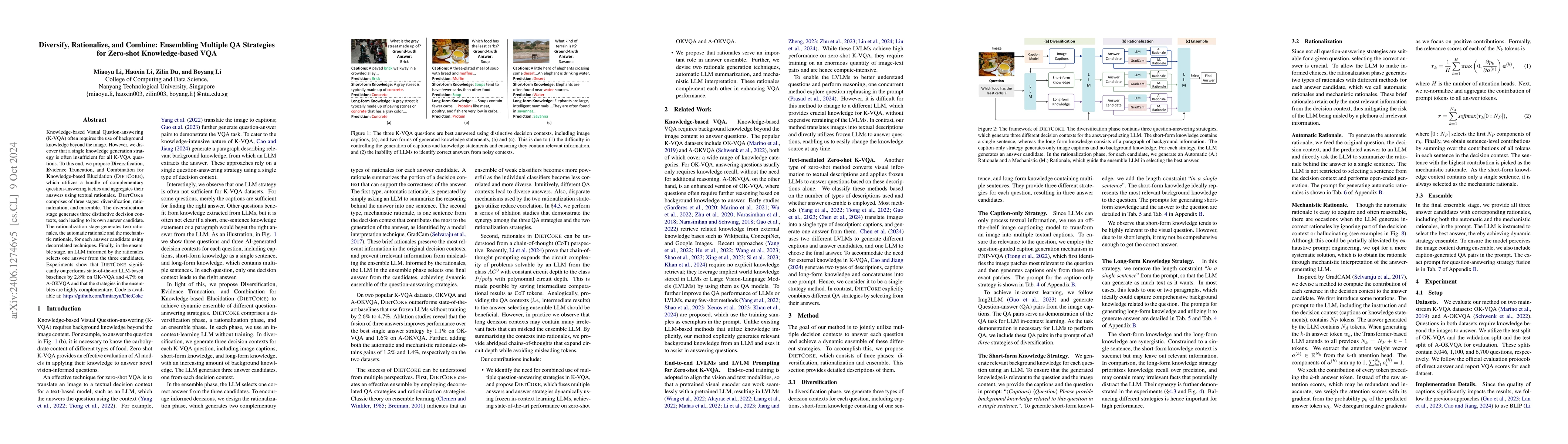 Thumbnail for Rationale-based Ensemble of Multiple QA Strategies for Zero-shot
  Knowledge-based VQA